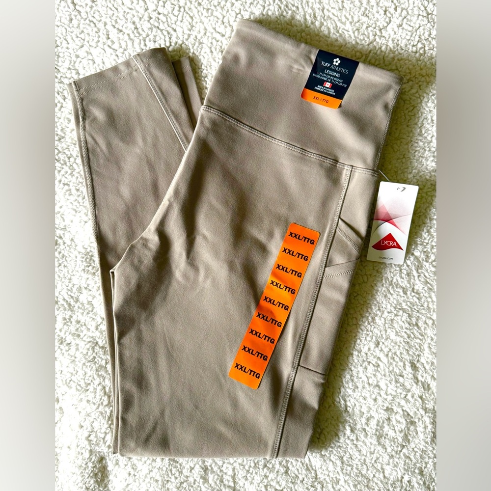 Tuff Athletics Women's Leggings Beige/Tan Colour Size XXL New with Tags